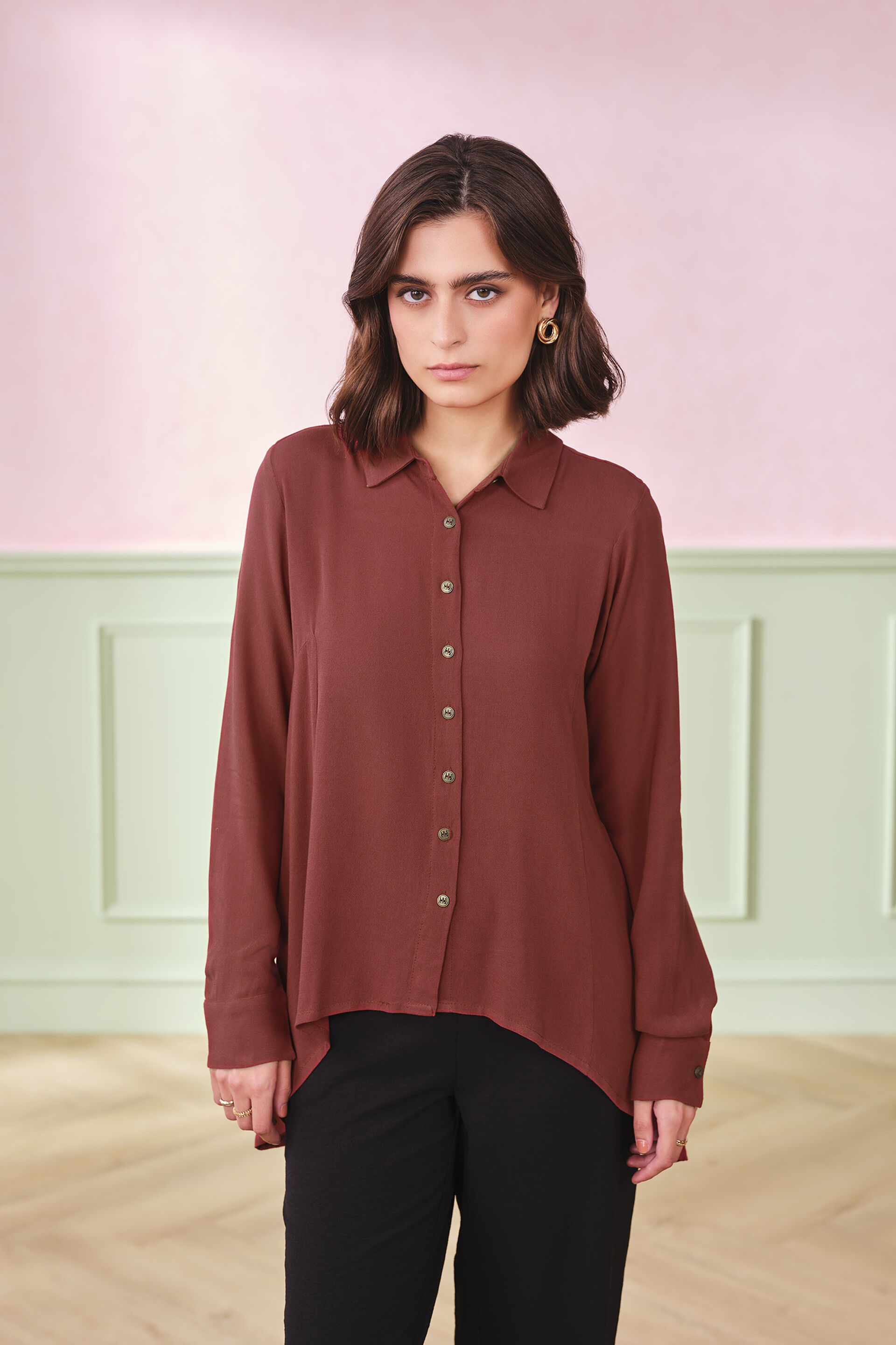Everyday Chestnut Viscose Top, Rust, image 1